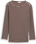 Thumbnail - TOM TAILOR Damen Plus Size - Langarmshirt mit Streifenmuster, braun, Gestreift, Gr. 54