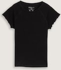 TOM TAILOR DENIM Damen Slim Fit Raglan T-Shirt, schwarz, Uni, Gr. XXL