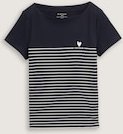 Thumbnail - TOM TAILOR Damen T-Shirt mit Streifenmuster, blau, Uni, Gr. XS
