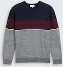 TOM TAILOR Herren Strickpullover mit Colour Blocking, blau, Colour Blocking, Gr. L