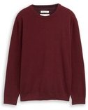 TOM TAILOR Herren Strickpullover aus Bio-Baumwolle, rot, Meliert, Gr. S