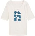 TOM TAILOR Damen T-Shirt mit Print, weiß, Uni, Gr. XXL