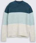 TOM TAILOR DENIM Damen Strickpullover mit Colour Blocking, blau, Colour Blocking, Gr. XS