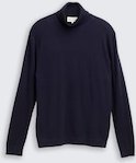TOM TAILOR Herren Rollkragenpullover mit Kaschmir-Anteil, blau, Meliert, Gr. XXL