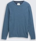TOM TAILOR Herren Strickpullover aus Bio-Baumwolle, blau, Meliert, Gr. M