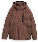 TOM TAILOR Herren Cord Puffer-Jacke mit abnehmbarer Kapuze, braun, Uni, Gr. XXL