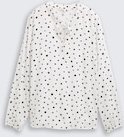 TOM TAILOR DENIM Damen Bluse mit Punktmuster, weiß, Gepunktet, Gr. L
