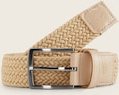 TOM TAILOR Herren TTJAMIE Elastischer Flechtgürtel mit eckiger Dornschließe, beige, Uni, Gr. 80