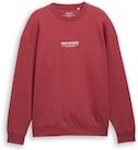 Thumbnail - TOM TAILOR DENIM Herren Relaxed Sweatshirt mit Logo-Print, rot, Uni, Gr. L