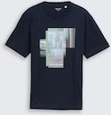 TOM TAILOR Herren T-Shirt mit Fotoprint, blau, Logo Print, Gr. L