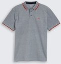 TOM TAILOR Herren Piqué Poloshirt mit Logo-Print, blau, Meliert, Gr. XXXL