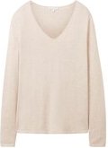 Thumbnail - TOM TAILOR Damen Pullover mit V-Ausschnitt, braun, Meliert, Gr. XL