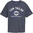 TOM TAILOR Herren Plus Size - T-Shirt mit Logo Print, grau, Uni, Gr. 2XL