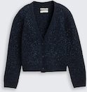 TOM TAILOR Mädchen Cardigan mit Glitzer-Effekt, blau, Uni, Gr. 104/110