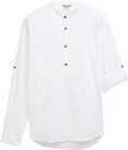Thumbnail - TOM TAILOR DENIM Herren Relaxed Fit Tunika Hemd mit Leinenanteil, weiß, Uni, Gr. XL