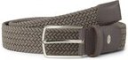 TOM TAILOR Herren TTALEX elastischer Flechtgürtel mit eckiger Dornschließe, grau, Logo Print, Gr. 80
