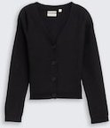 TOM TAILOR Mädchen Cropped Cardigan mit V-Ausschnitt, schwarz, Uni, Gr. 140