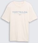 TOM TAILOR Herren T-Shirt aus Baumwolle mit Logo-Print, braun, Uni, Gr. XXXL