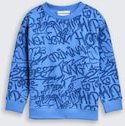 TOM TAILOR Jungen Oversize Sweatshirt mit Allover-Print, blau, Gemustert, Gr. 104/110