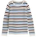 Thumbnail - TOM TAILOR Damen Strickpullover aus Bio-Baumwolle, blau, Gestreift, Gr. XS