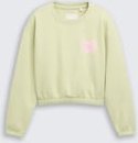 TOM TAILOR Mädchen Cropped Sweatshirt mit Print, grün, Uni, Gr. 128