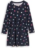 TOM TAILOR Mädchen Mini-Jersey-Kleid mit Allover-Print, blau, Gemustert, Gr. 116/122