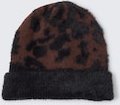 TOM TAILOR Damen Beanie Mütze mit Leo-Print, braun, Animalprint, Gr. ONESIZE