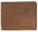 TOM TAILOR Herren TTRON Brieftasche aus Leder, braun, Logo Print, Gr. ONESIZE
