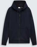TOM TAILOR Herren Basic Hoodie Sweatjacke, blau, Uni, Gr. M