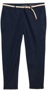 TOM TAILOR Damen Plus Size - Slim Chino Hose mit Gürtel, blau, Uni, Gr. 44
