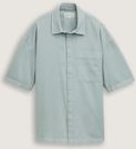 TOM TAILOR DENIM Herren Overshirt Hemd mit kurzen Ärmeln, blau, Uni, Gr. M