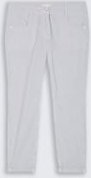 TOM TAILOR Damen Tapered Relaxed Hose mit Streifenmuster, weiß, Gestreift, Gr. 42/28