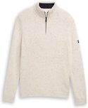 Thumbnail - TOM TAILOR Herren Troyer Strickpullover mit Strukturmix, weiß, Meliert, Gr. XL