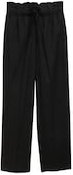 TOM TAILOR DENIM Damen Wide Leg Paperpag Hose, schwarz, Uni, Gr. XS