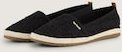 TOM TAILOR Damen Flache Espadrilles mit Blumenstickerei, schwarz, Uni, Gr. 38