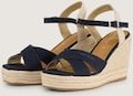 TOM TAILOR Damen Sandalen mit Keilabsatz, blau, Uni, Gr. 37