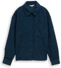 TOM TAILOR DENIM Damen Boxy Fit Cordbluse, grün, Uni, Gr. L