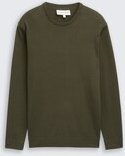 TOM TAILOR Herren Basic Strickpullover aus Baumwolle, grün, Uni, Gr. L