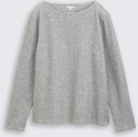 TOM TAILOR Damen Soft-Touch Sweatshirt mit Knopf-Details, grau, Meliert, Gr. L