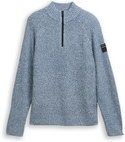 Thumbnail - TOM TAILOR DENIM Herren Troyer Strickpullover, grün, Meliert, Gr. XS