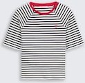 Thumbnail - TOM TAILOR DENIM Damen T-Shirt mit Streifenmuster, blau, Gestreift, Gr. S