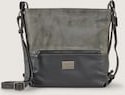 TOM TAILOR Damen TTELIN M Umhängetasche mit Material-Mix, schwarz, Uni, Gr. ONESIZE