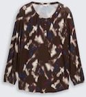 TOM TAILOR Damen Plus Size - Blusenshirt mit Muster, braun, Gemustert, Gr. 46
