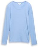 Thumbnail - TOM TAILOR Damen Basic Slim Fit Langarmshirt, blau, Uni, Gr. XL