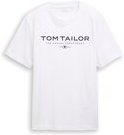 Thumbnail - TOM TAILOR Herren T-Shirt aus Baumwolle mit Logo-Print, weiß, Uni, Gr. XL
