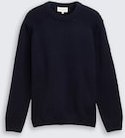 TOM TAILOR Herren Strickpullover mit Ripp-Details, blau, Meliert, Gr. XXXL