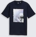 TOM TAILOR Herren T-Shirt mit Foto-Print, blau, Uni, Gr. XXL