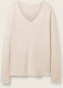 Thumbnail - TOM TAILOR Damen Pullover mit V-Ausschnitt, braun, Meliert, Gr. XXXL