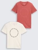 Thumbnail - TOM TAILOR Jungen Slim Fit T-Shirt im 2er-Pack, rot, Uni, Gr. 140