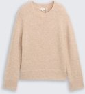 TOM TAILOR Damen Strickpullover mit Wollanteil, beige, Meliert, Gr. M